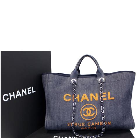 chanel bag denim|chanel denim shopping bag.